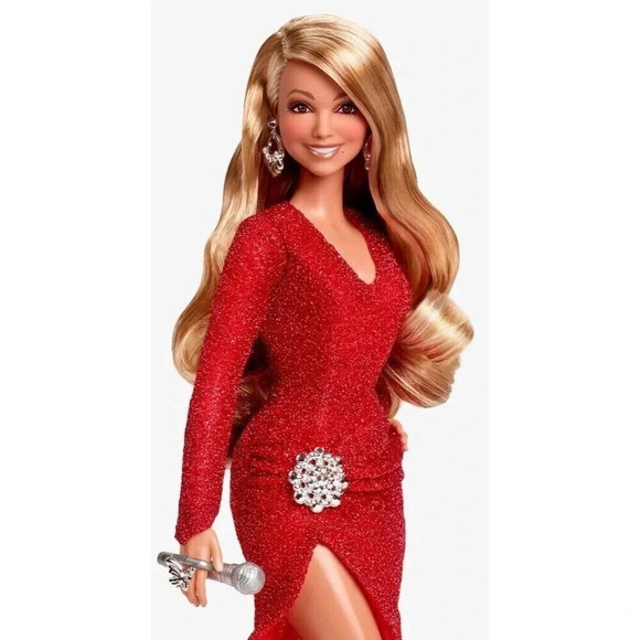 COPY - Barbie Mariah Carey Holiday Signature Christmas Doll Red Dress Ready To … - Picture 13 of 16